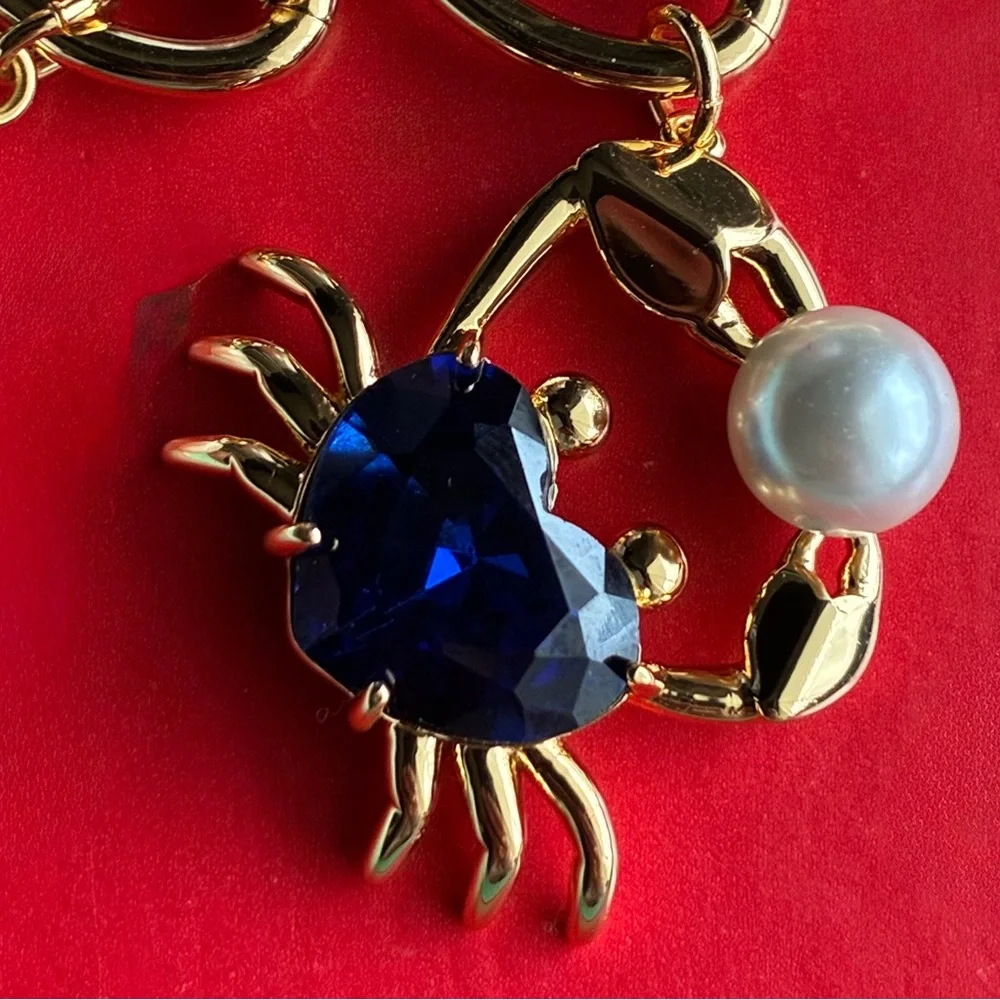 kate spade Gold-Tone Bracelet with Blue Crystal and Pearl Charms - Picture 4 of 13